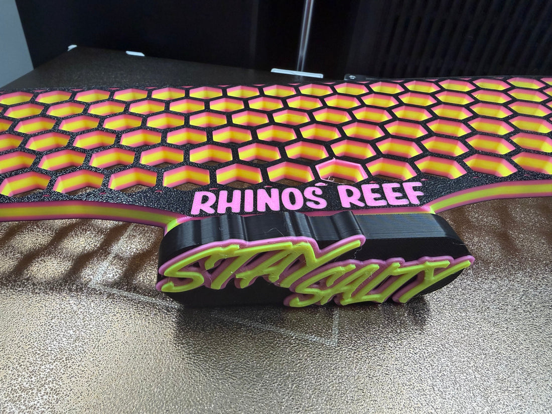 Rhino's Reef 3D-printed honeycomb frag rack for holding coral frags