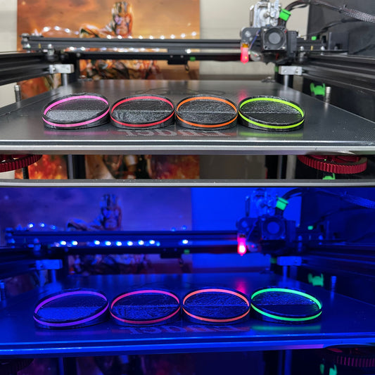 Rhino's Reef 3D-printed magnetic disc frag mounts on the print bed